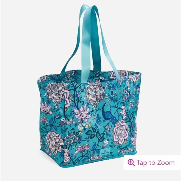 Vera Bradley Lighten Up Deluxe Family Tote Bag in Peacock Garden NWT - Picture 2 of 4